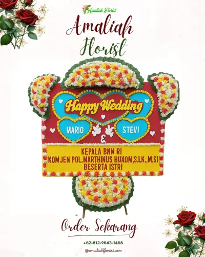 Karangan Papan Bunga Pernikahan di Dukuhbadag